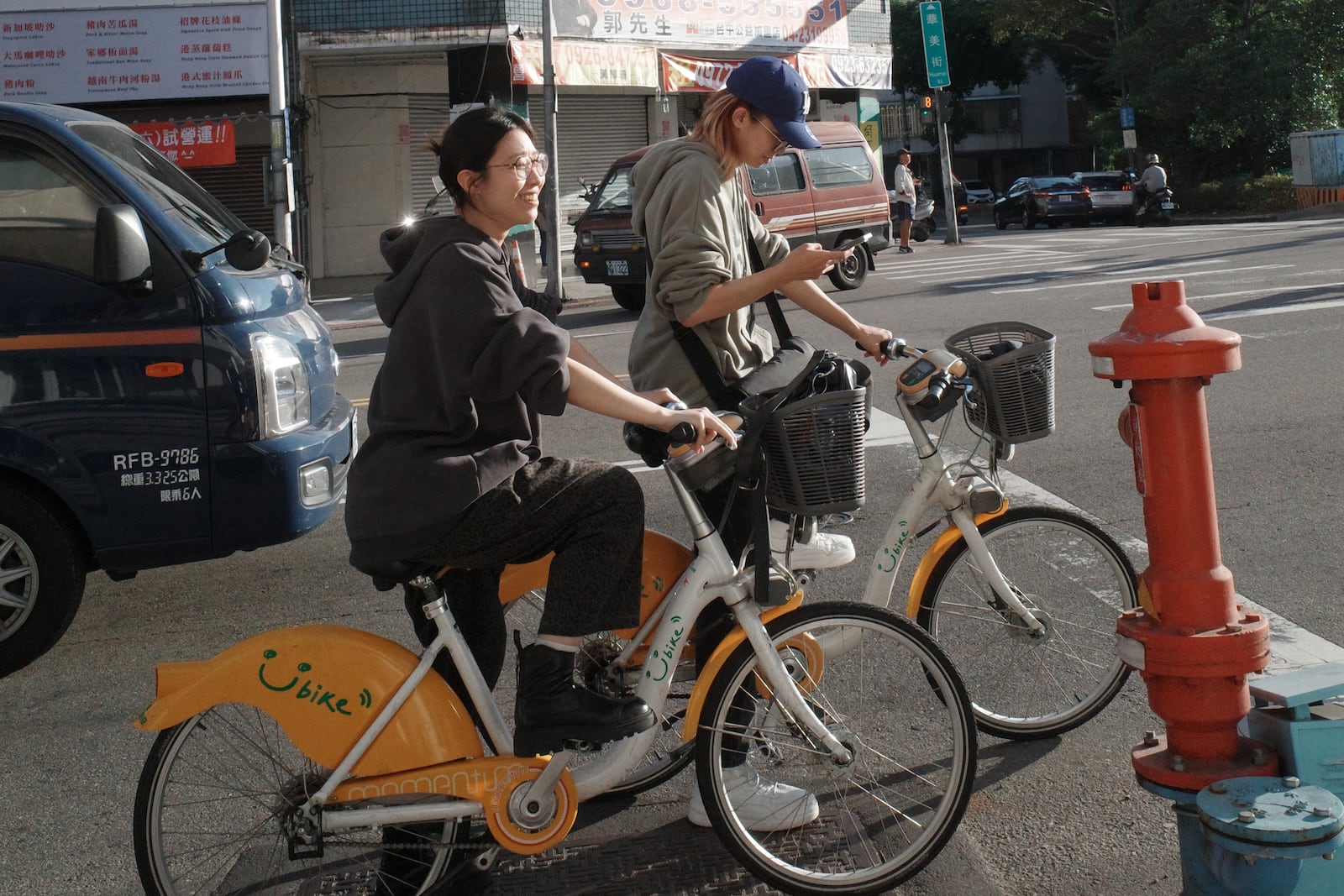 Cyclists in a Taichung street